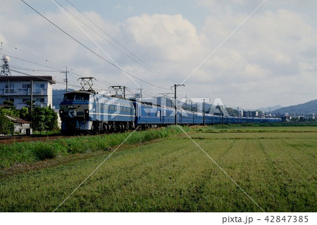 1994年 山陽線を走るEF6642ブルートレイン24系はやぶさ 1994年 山陽線を走るEF6642ブルートレイン24系はやぶさ 42847385