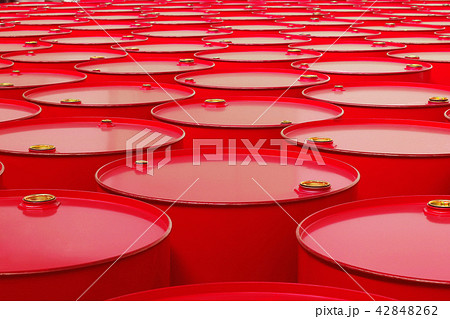 metal barrels of red color 42848262