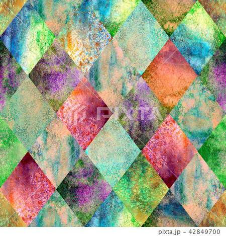 Argyle geometric watercolor seamless pattern 42849700