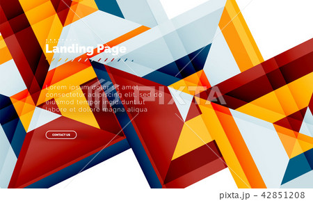 Square shape geometric abstract background, landing page web design template 42851208