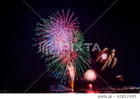 静岡県伊東市 第72回按針祭海の花火大会の写真素材