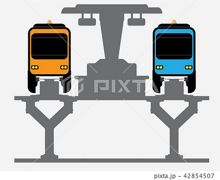 Flat Design Front View of Mono rail Vector Flat Design Front View of Mono rail Vector 42854507