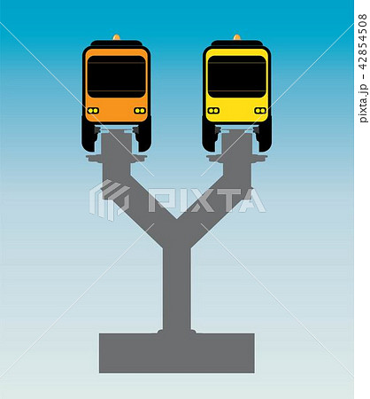 Flat Design Front View of Mono rail Vector 42854508