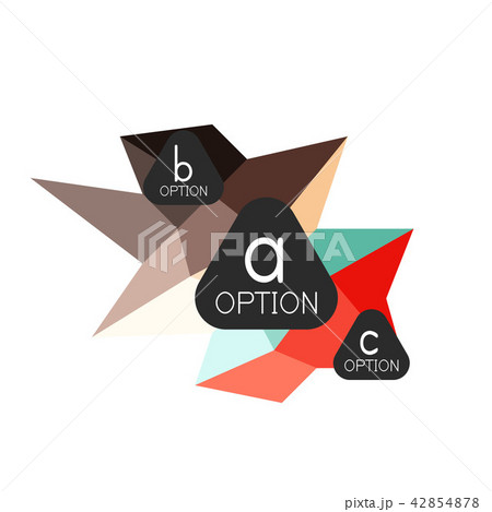 Abstract colorful geometric option infographics design template with sample abc options. Abstract 42854878