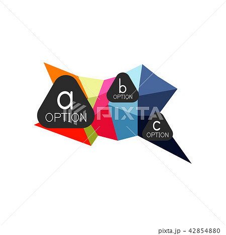 Abstract colorful geometric option infographics design template with sample abc options. Abstract 42854880