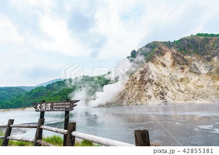 北海道の夏　登別 大湯沼の風景 42855381
