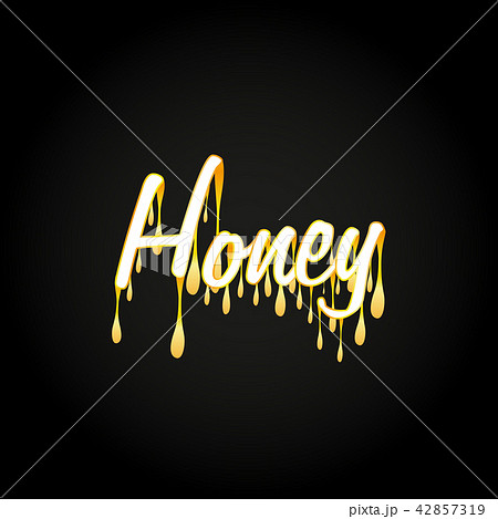 Honey typography dripping on black background Honey typography dripping on black background 42857319