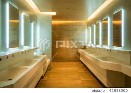 Modern design of public toilet and restroom. Modern design of public toilet and restroom. 42858500