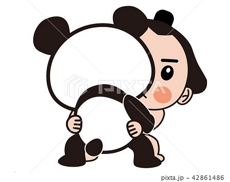 パンダのオリンピック 力士対パンダの相撲 のイラスト素材