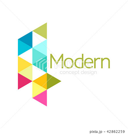Triangle shape design abstract business logo icon design. Company logotype branding emblem idea 42862259