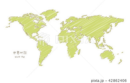 手書きのせ界地図のイラスト素材 42862406 Pixta