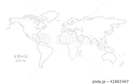 手書きの世界地図のイラスト素材