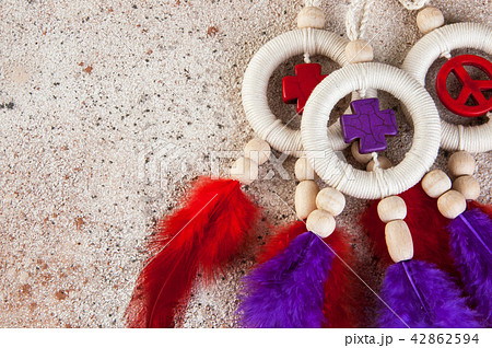 Bright dream catchers with crosses Bright dream catchers with crosses 42862594