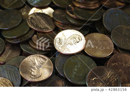 アメリカの１セント硬貨 42863156