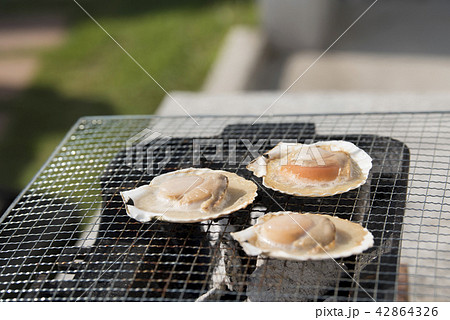 ホタテ網焼き　バーベキュー 42864326