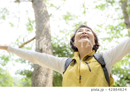 山歩き 登山 高齢者 42864624