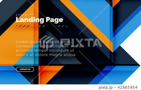 Square shape geometric abstract background, landing page web design template 42865954