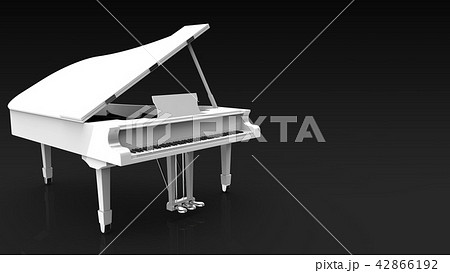 グランドピアノ 白 右コピースペースのイラスト素材 [42866192] - PIXTA