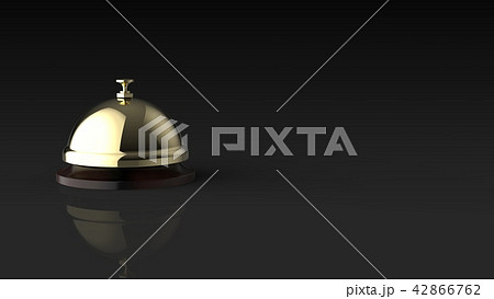 呼び鈴　ゴールド　右コピースペース 42866762