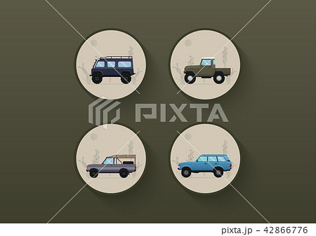 Desert car ,Off Road car set and cactus background 42866776