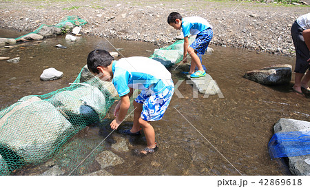 釣りを楽しむ子ども 42869618