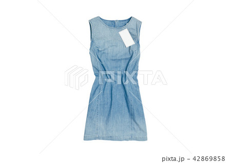 Denim summer dress on a white background Denim summer dress on a white background 42869858