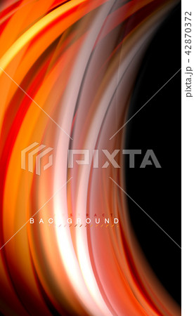 Fluid colors abstract background, twisted liquid design on black, colorful marble or plastic wave 42870372