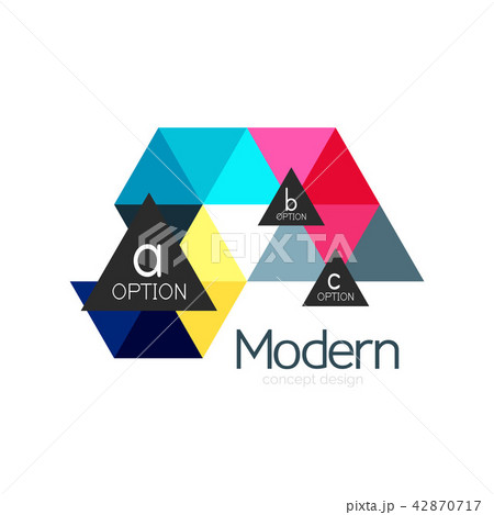 Triangle shape design abstract business logo icon design. Company logotype branding emblem idea Triangle shape design abstract business logo icon design. Company logotype branding emblem idea 42870717