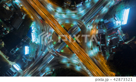 Highway road intersection for transportation. 42873521