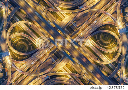 Highway road intersection for transportation. 42873522