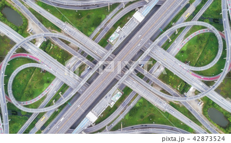 Highway road intersection for transportation. 42873524