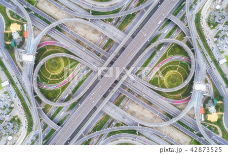 Highway road intersection for transportation. 42873525