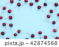 Fresh sweet cherries on blue background 42874568