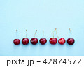 Fresh sweet cherries on blue background 42874572