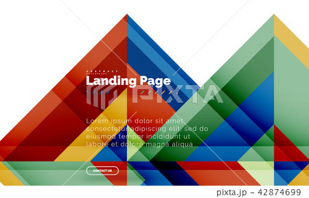 Square shape geometric abstract background, landing page web design template 42874699