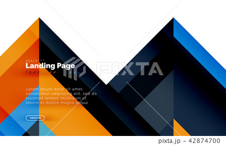 Square shape geometric abstract background, landing page web design template 42874700