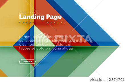Square shape geometric abstract background, landing page web design template 42874701