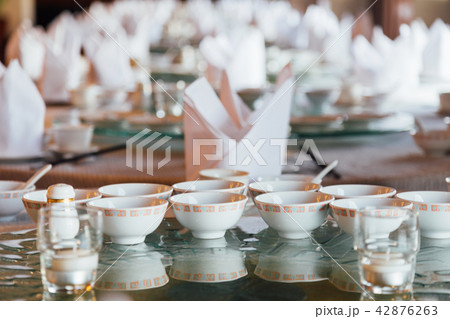 chinese table set for catering in restaurant chinese table set for catering in restaurant 42876263