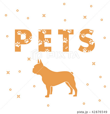 Dog and and the inscription Pets with traces Dog and and the inscription Pets with traces 42876549