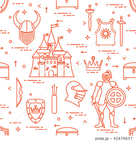 Pattern with knight, shields, swords and other 42876657