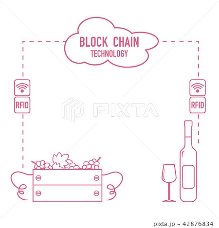 Blockchain RFID technology. Winemaking. 42876834