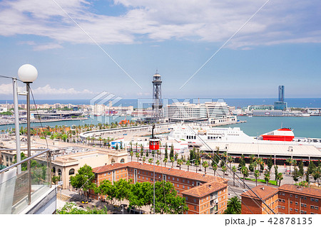 Barcelona with port Vell, Spain 42878135