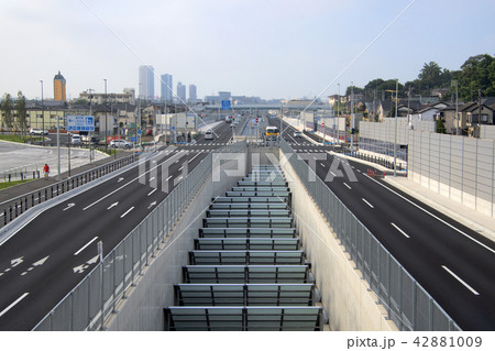 開通 国道298号いちかわ道の駅近く歩道橋から 開通 国道298号いちかわ道の駅近く歩道橋から 42881009