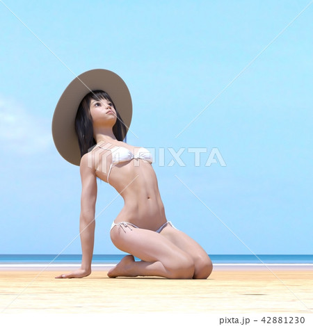 水着の女性　ビューティーイメージ　perming３DCGイラスト素材 42881230