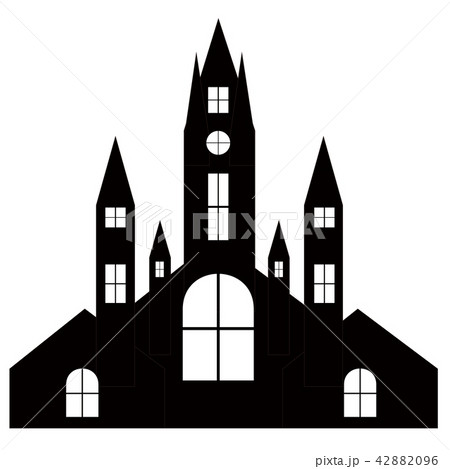 ハロウィン 城 教会 シルエット のイラスト素材