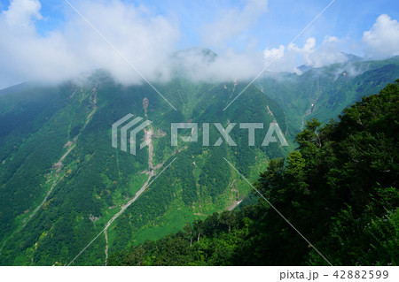 鉾立展望台 鳥海山の写真素材