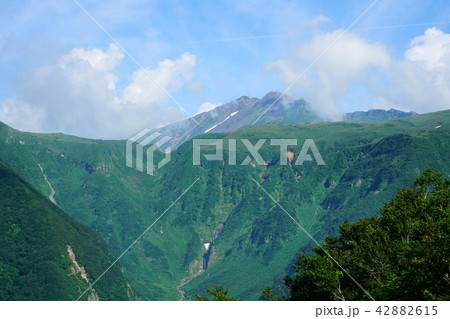 鉾立展望台 鳥海山の写真素材