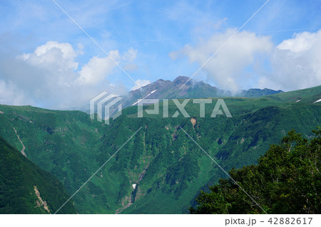 鉾立展望台 鳥海山の写真素材