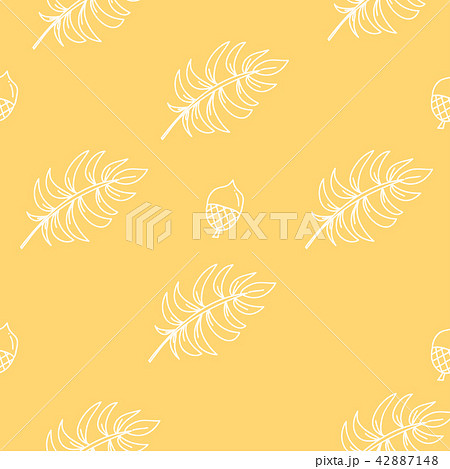 Seamless pattern of autumn leaves and flowers 42887148