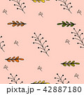 Seamless pattern of autumn leaves and flowers 42887180